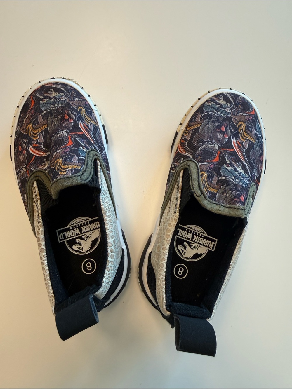 Kids' Jurassic World Slip-On Sneakers in Multicolor Dinosaur Print